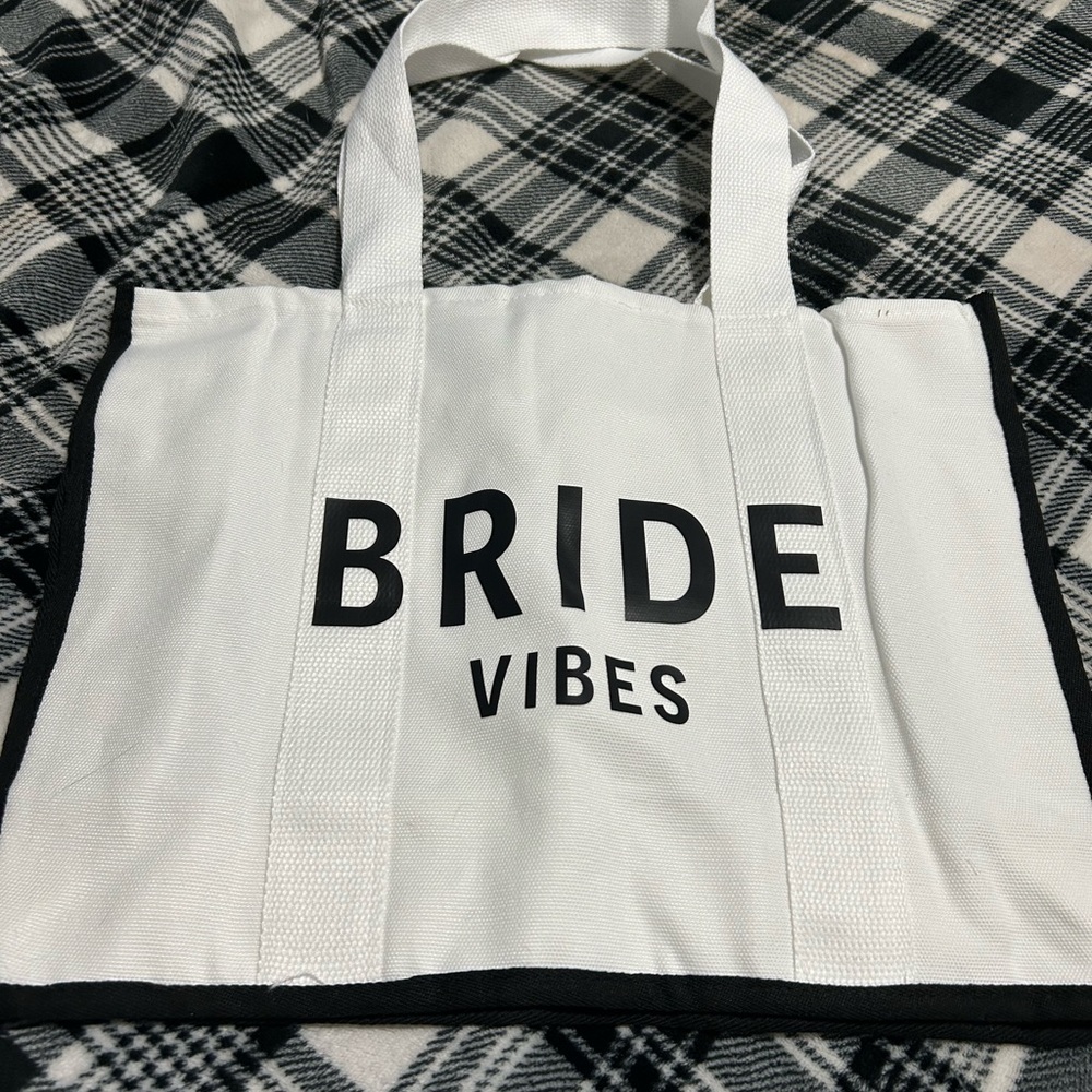 Bride Vibes White Tote Bag